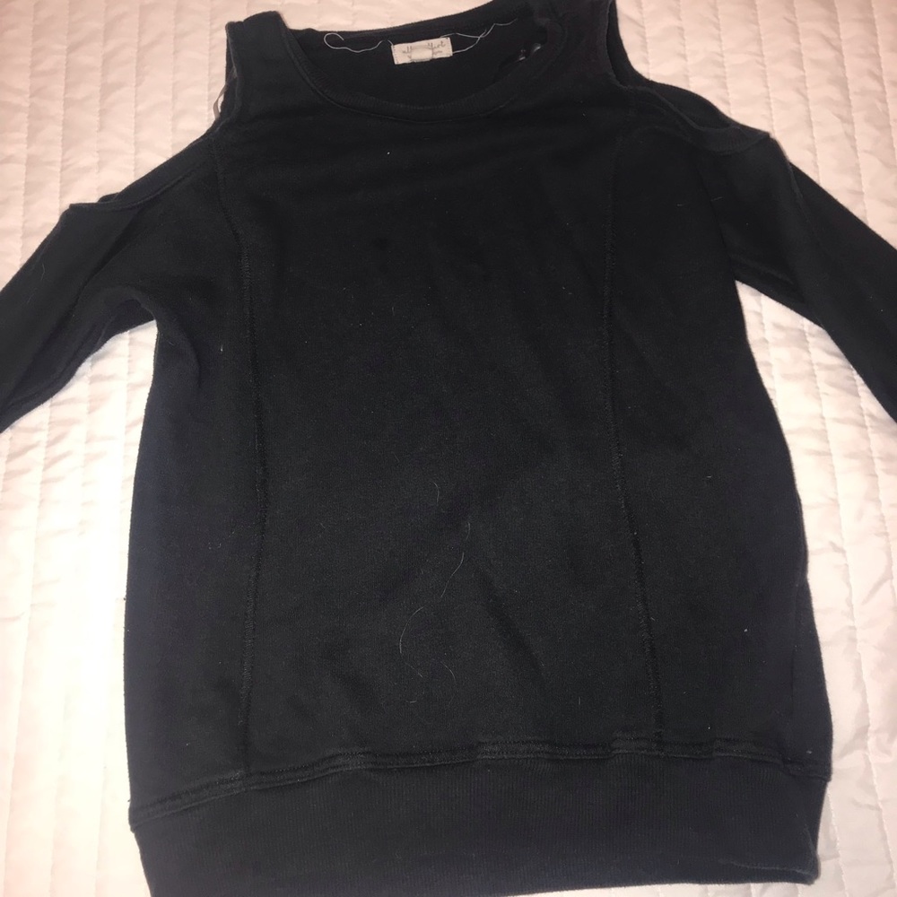 Ultra Flirt Cold Shoulder Navy Sweater